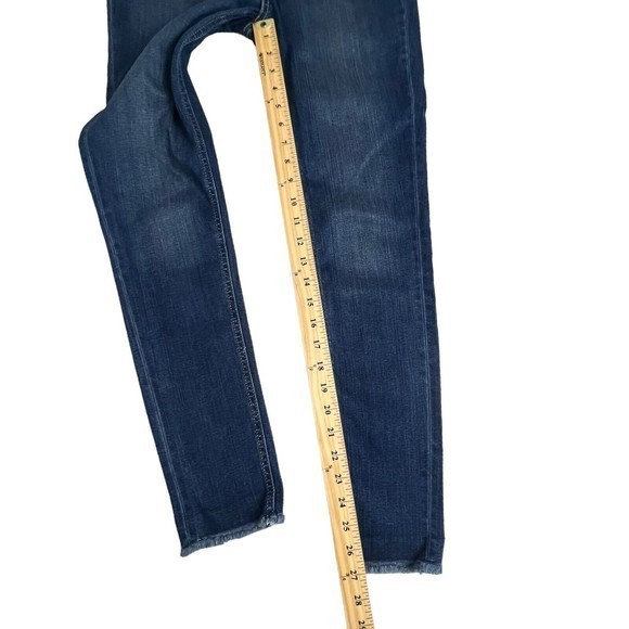 Kancan Womens Dark Wash High Rise Button‎ Fly Skinny Raw Hem Jeans 5/26 - Picture 4 of 8
